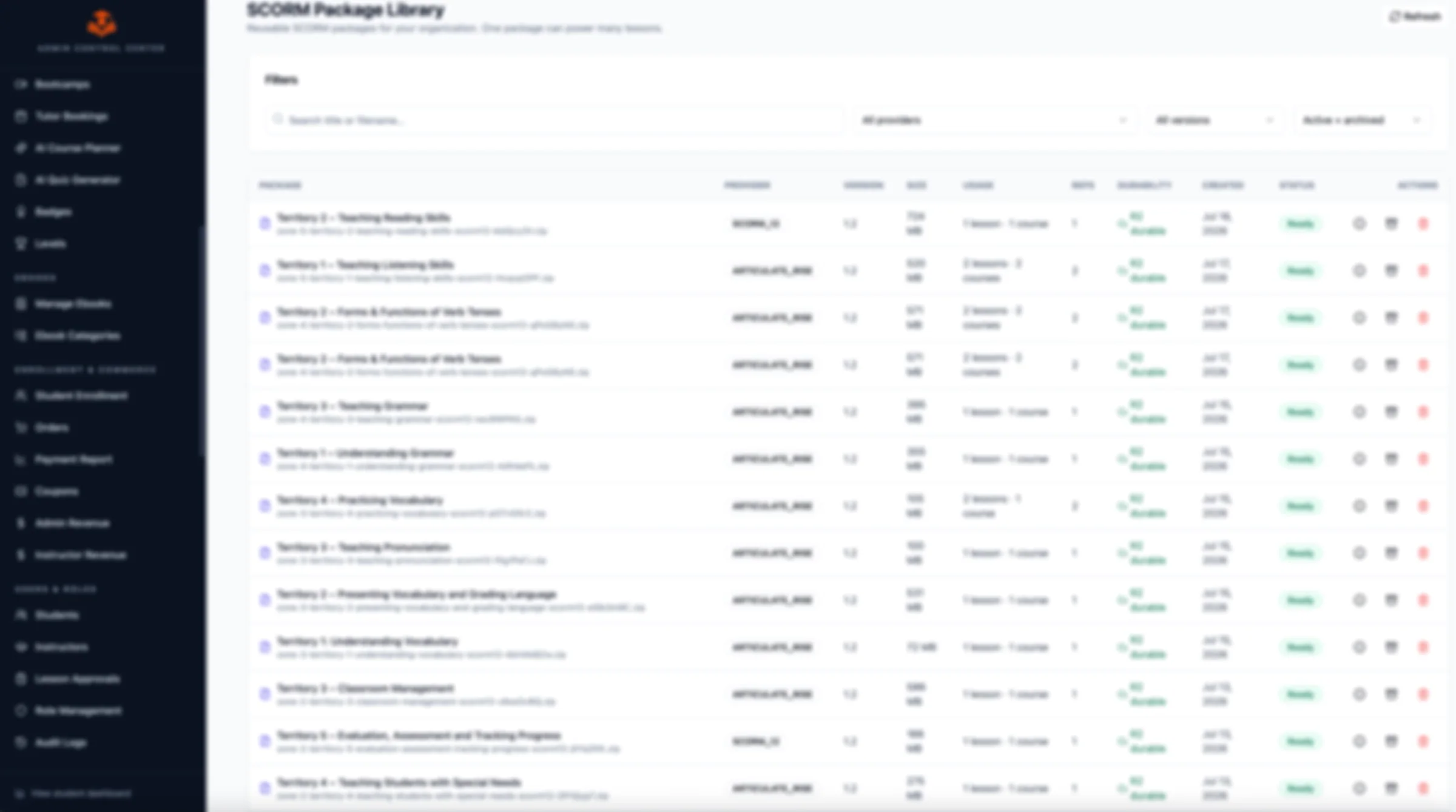 Certvera AI Quiz Generator showing course context, quiz settings and generated assessment workflow