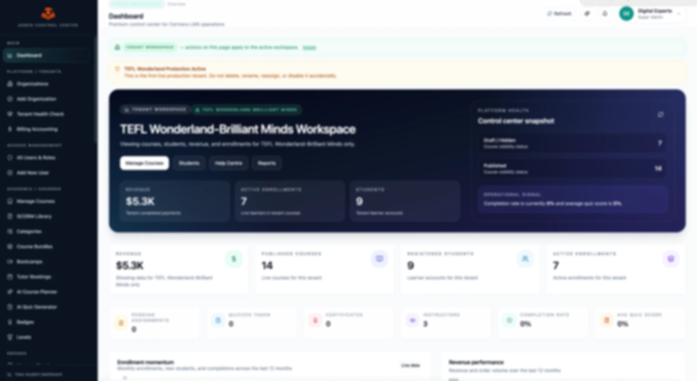 Certvera student dashboard showing achievement and course context